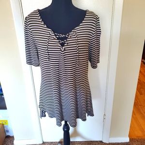 Olive Green Striped Tee